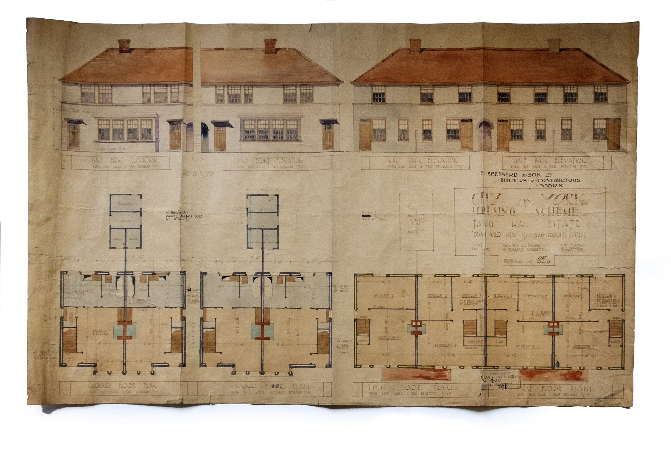 [3] Y/PPT/6/1/5096 - Housing Scheme - Tang Hall Estate Steel Frame System, 1920s